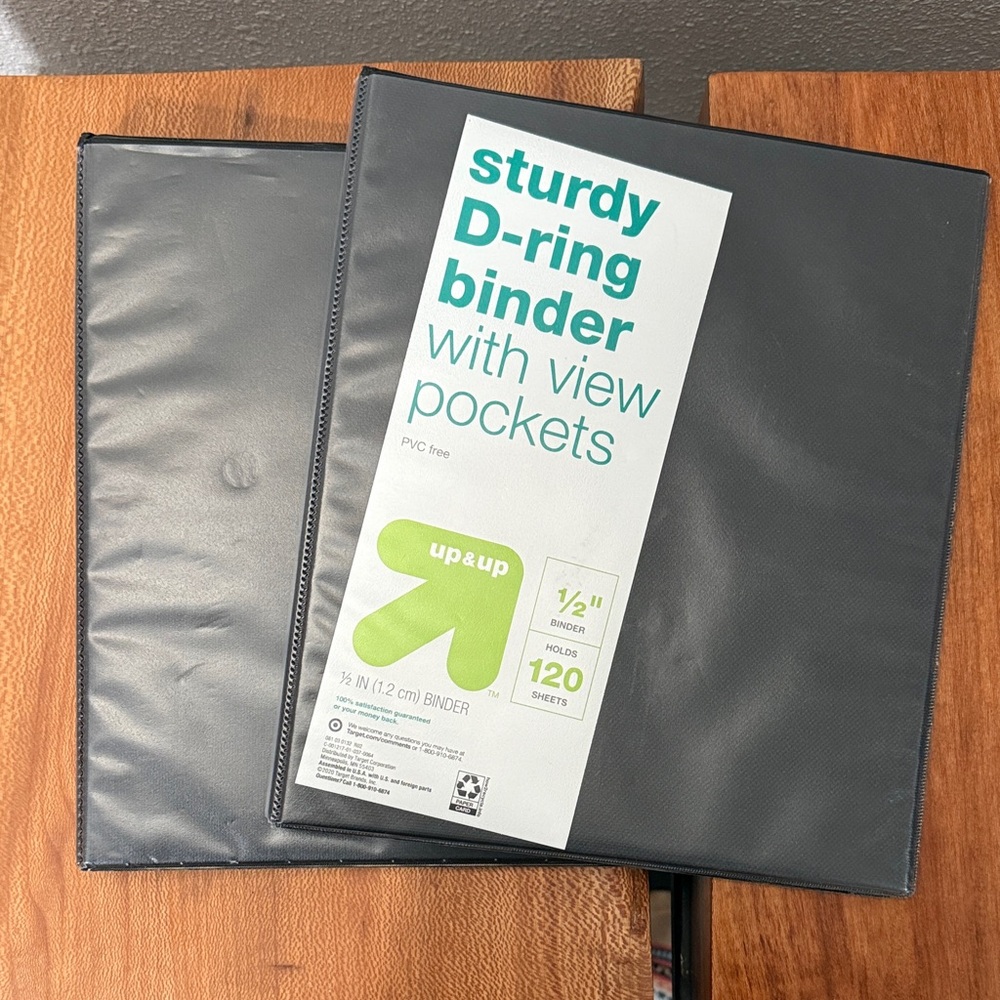Gray D-Ring Binder with View Pockets